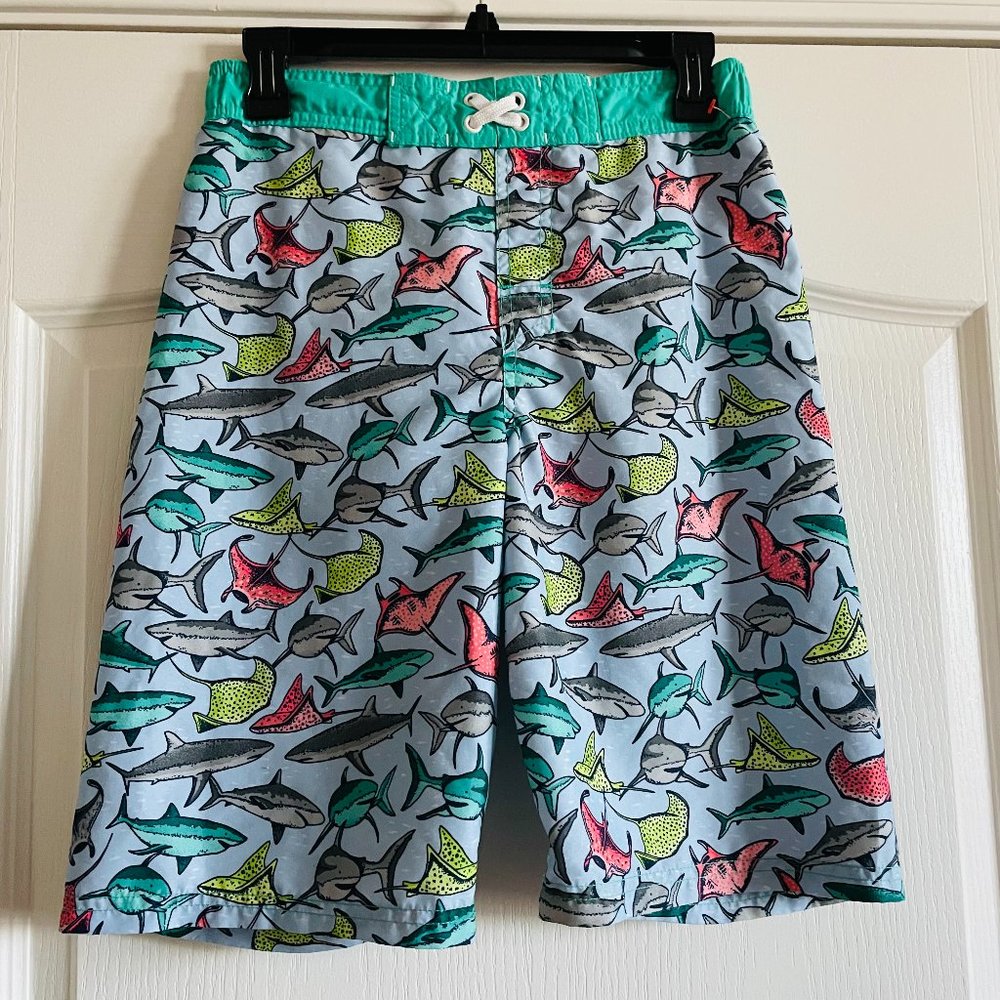 Cat & Jack Boys Swim Shorts Fish Print Size XL/16 like new